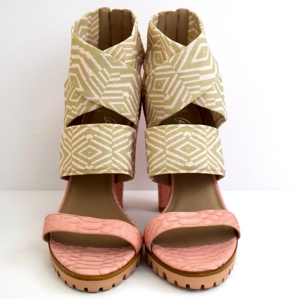 Donald J Pliner Heels 9 Sandals Ishia Leather Pink - Picture 5 of 7